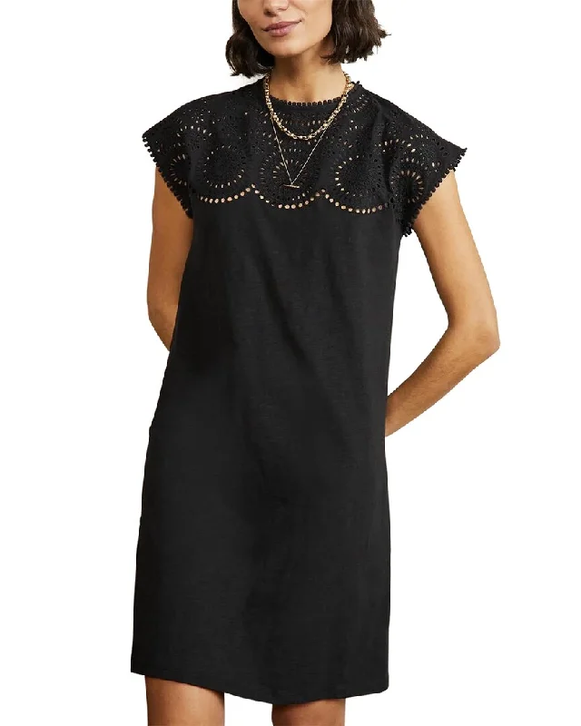 Boden Cutwork Jersey T-Shirt Dress