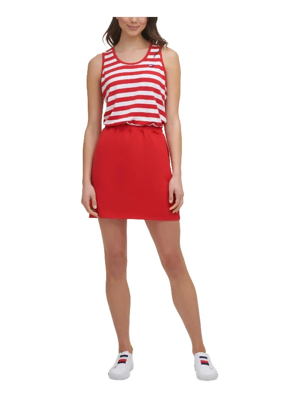 Womens Striped Colorblock T-Shirt Dress