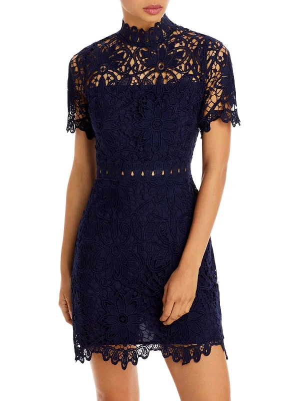 Womens Lace Short Mini Dress