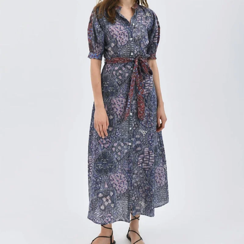 Bes Organic Maxi Dress in Cario Sapphire