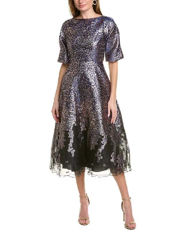 Teri Jon Jacquard A-Line Gown