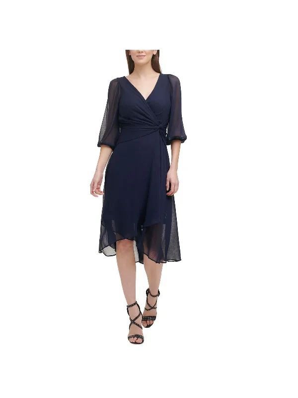 Womens Chiffon Hi-Low Cocktail and Party Dress