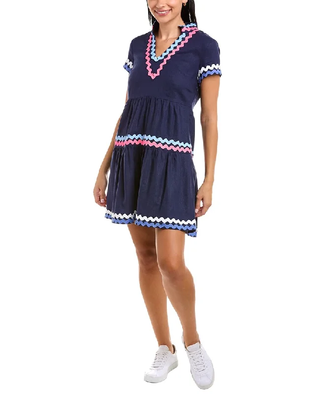 Sail to Sable Linen-Blend A-Line Tunic Dress