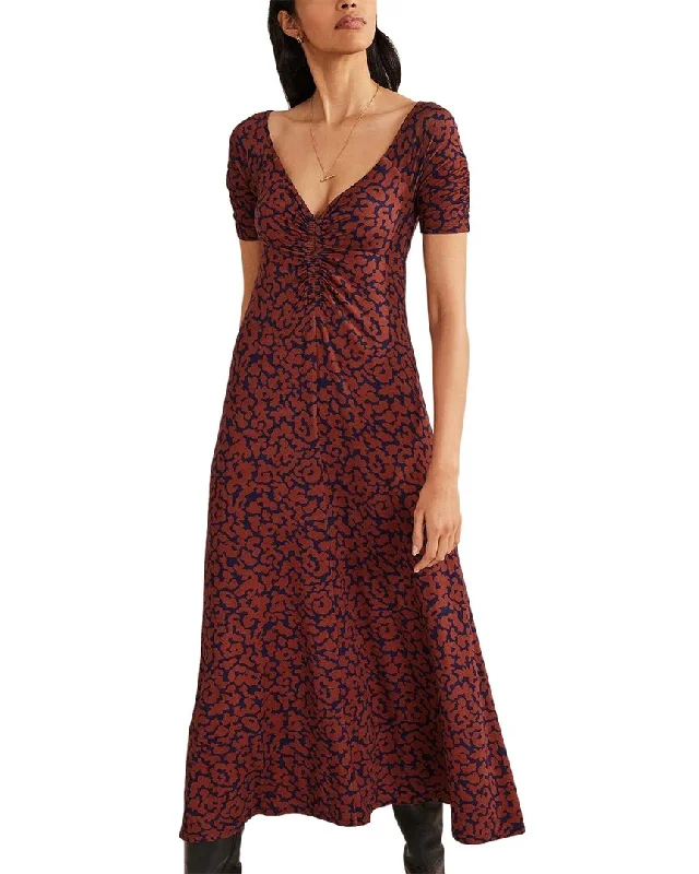 Boden Ruched Front Jersey Midi Dress