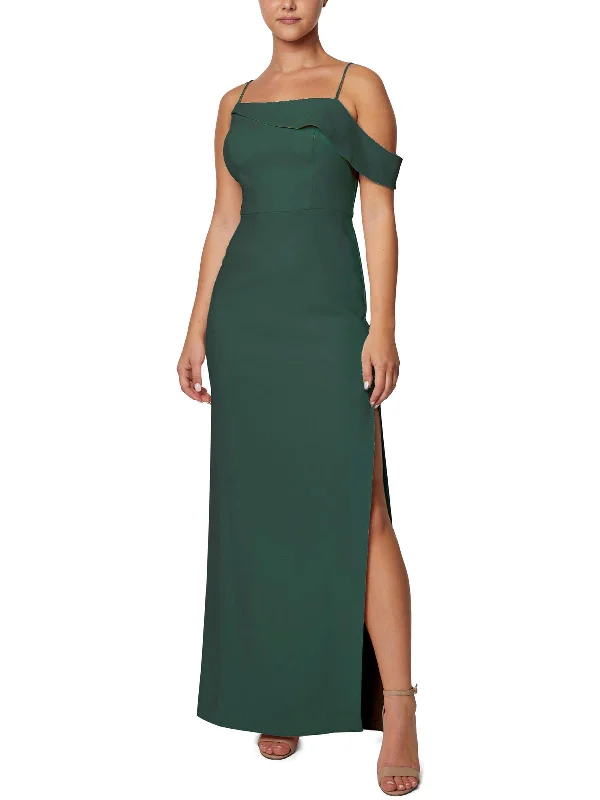 Womens Crepe Maxi Evening Dress