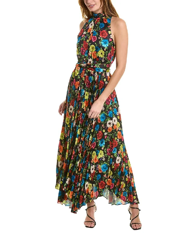 alice + olivia Mertie Silk-Blend Maxi Dress