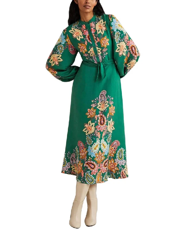 Boden Blouson Sleeve Maxi Tea Dress