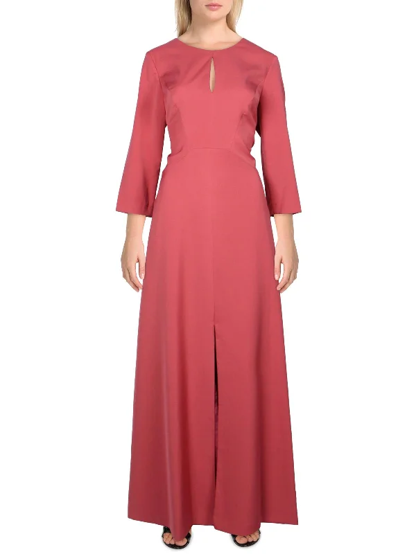 Hannah Womens Keyhole Maxi Evening Dress