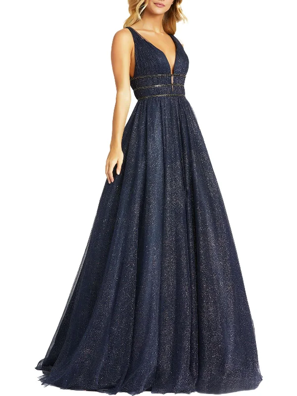 Womens Glitter Maxi Evening Dress