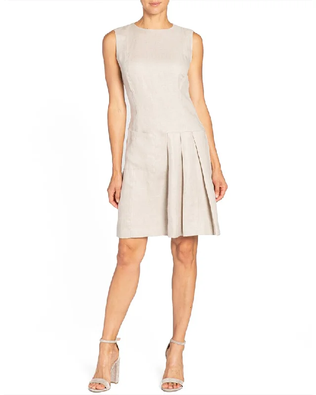 Santorelli Linen Sheath Dress