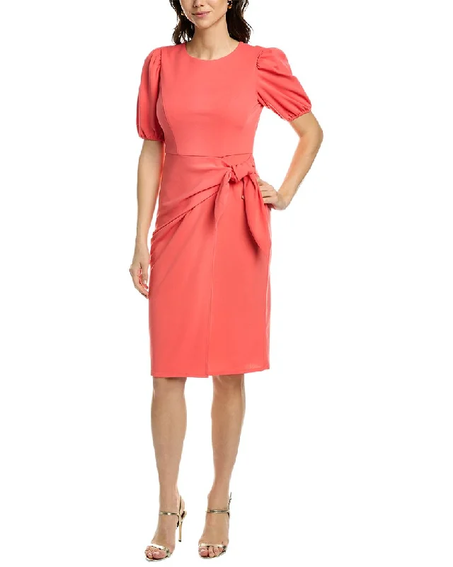 London Times Tie Side Sheath Dress