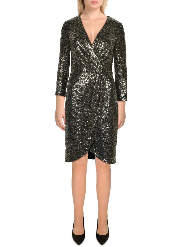 Womens Sequined Tulip Cocktail and Party Dress