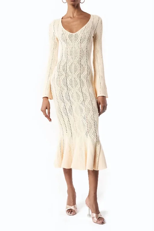 Rio Knit Dress in White Smoke