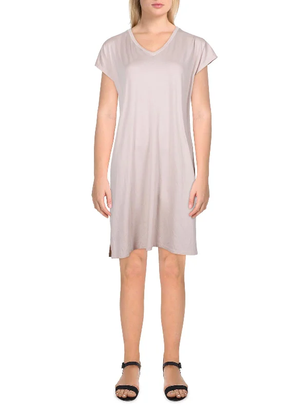 Womens V-Neck Short Shirtdress