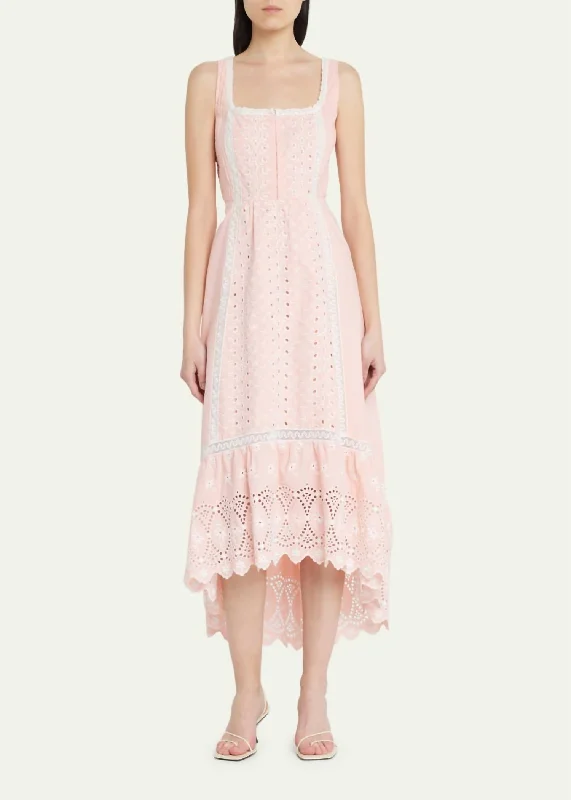 Alwyn Midi Dress in Bubble Bath Pink