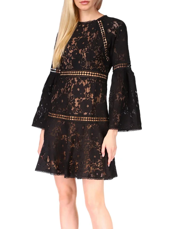 Womens Lace Mini Fit & Flare Dress