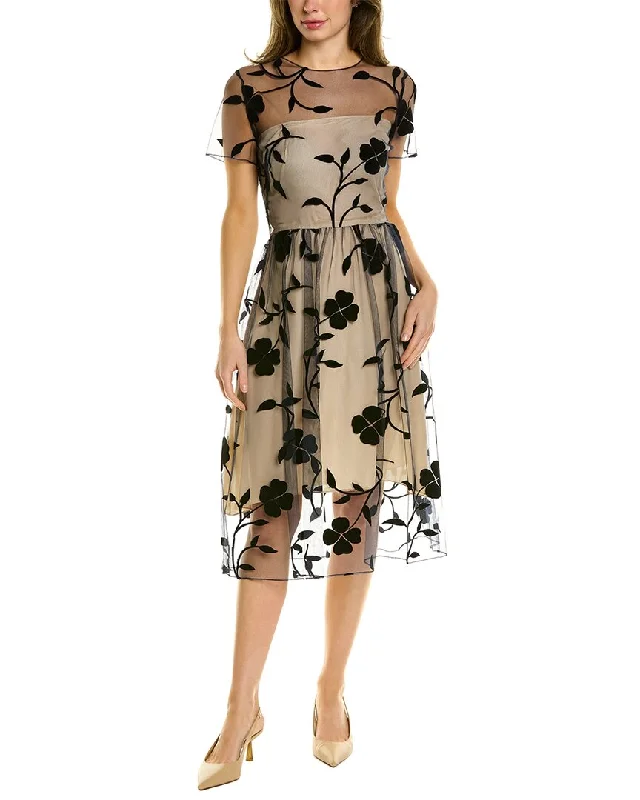 Oscar de la Renta Floral Silk-Lined Cocktail Dress