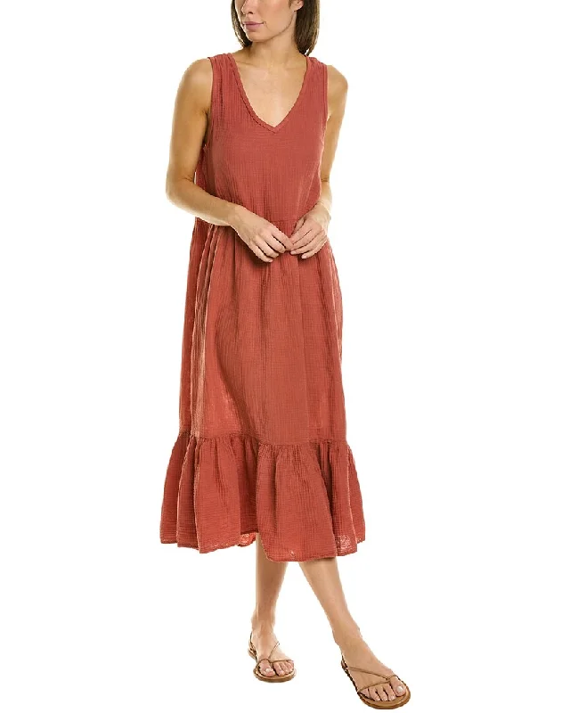 Sol Angeles Crepe Ruffle Midi Dress