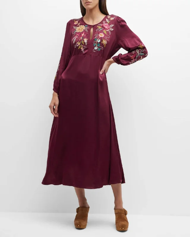 Lani Effortless Maxi Dress in Windsor Wine