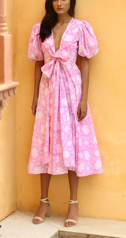 Lola Dress in Pink Rohida