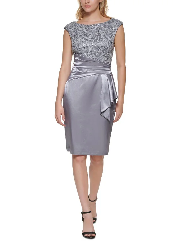 Womens Sleeveless Sequined Sheath Dress