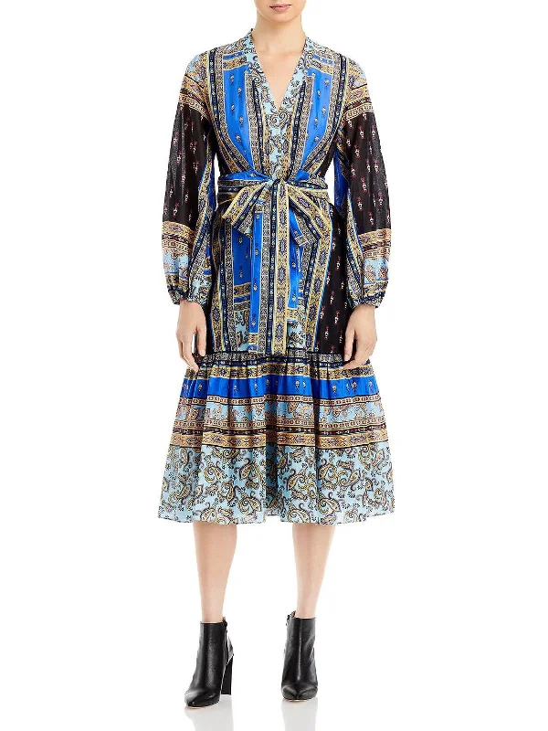 Diana Womens Belted Long Shirtdress