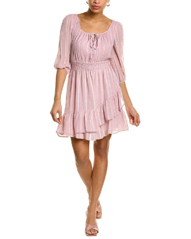 MAISON TARA Crinkle Chiffon Mini Dress