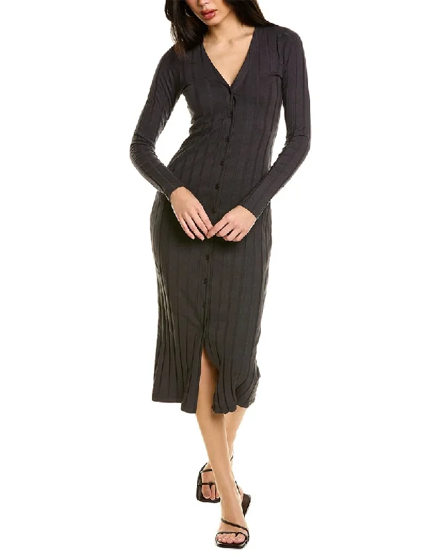 Monrow Flat Rib Cardigan Dress