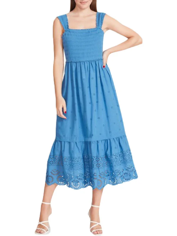 Womens Sleeveless Midi Sundress