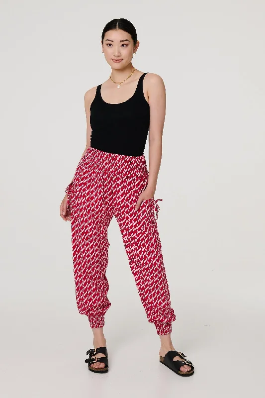 Printed Tapered Harem Trousers