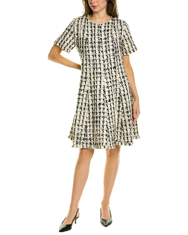 Oscar de la Renta Tweed Wool-Blend Trapeze Dress