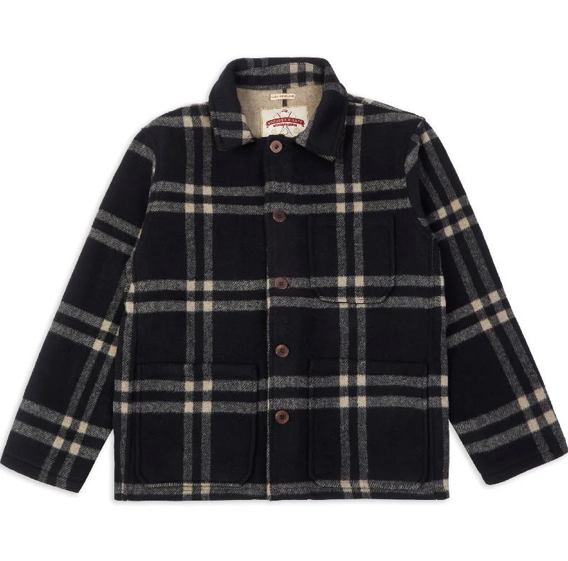 Wool Workwear Jacket - Navy Check