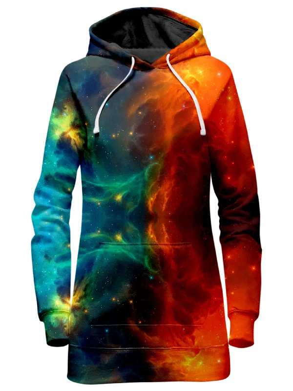 Fire and Ice Galaxy Hoodie Dress