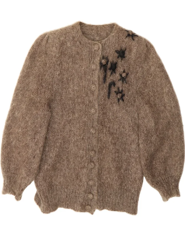 ANNI MAC Womens Cardigan Sweater UK 14 Large Brown