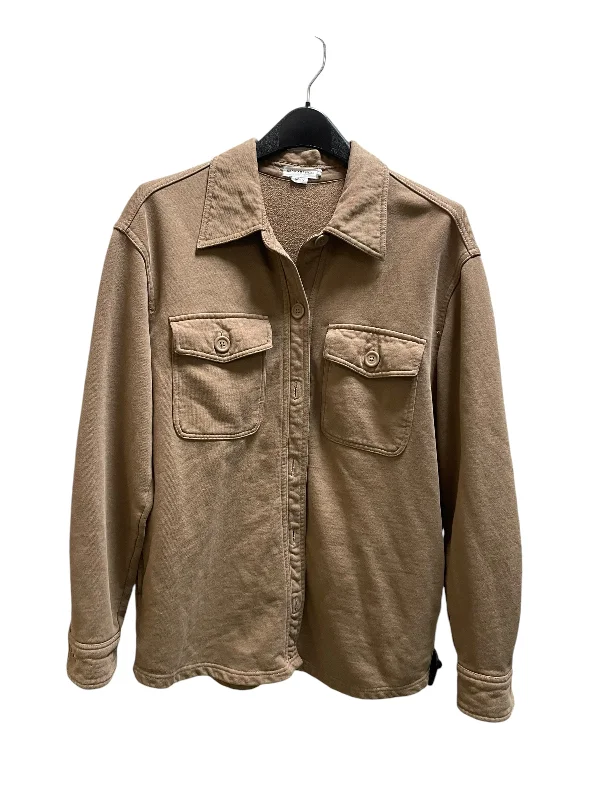 Jacket Shirt By Good American In Brown, Size: Xs