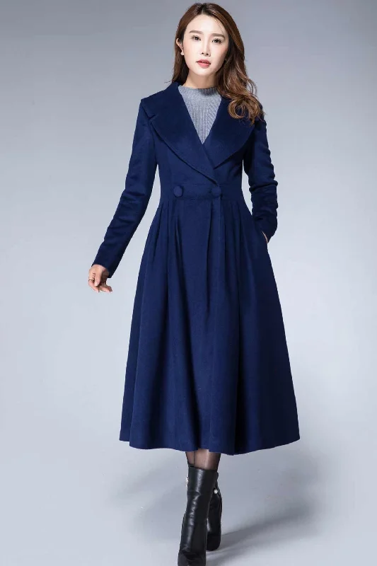 Wool Princess coat Vintage inspired Swing coat 1866#