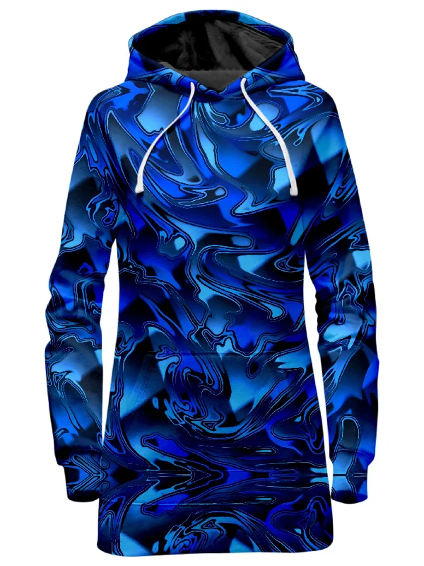 Blue Chromatic Melt Hoodie Dress