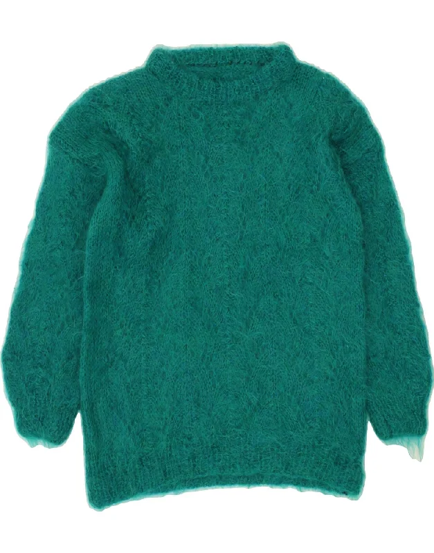 VINTAGE Womens Crew Neck Jumper Sweater UK 14 Medium Green