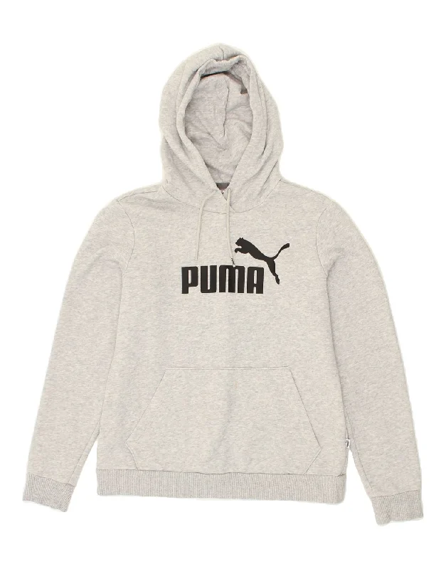 PUMA Womens Graphic Hoodie Jumper UK 14 Large Grey