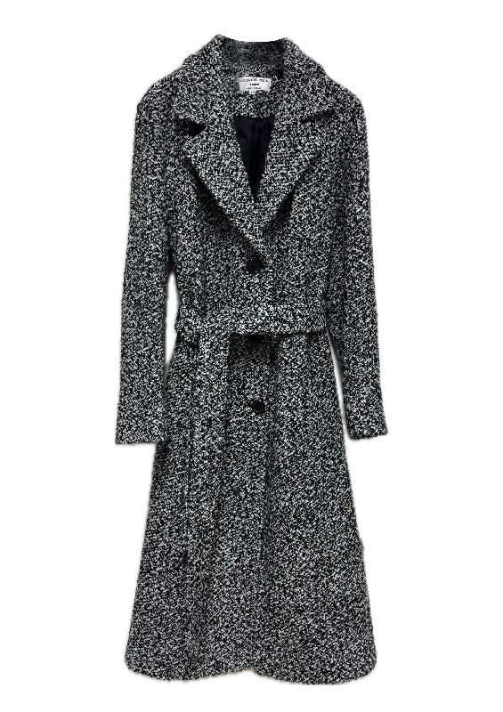 Florence Monochrome Tweed Coat - size 10