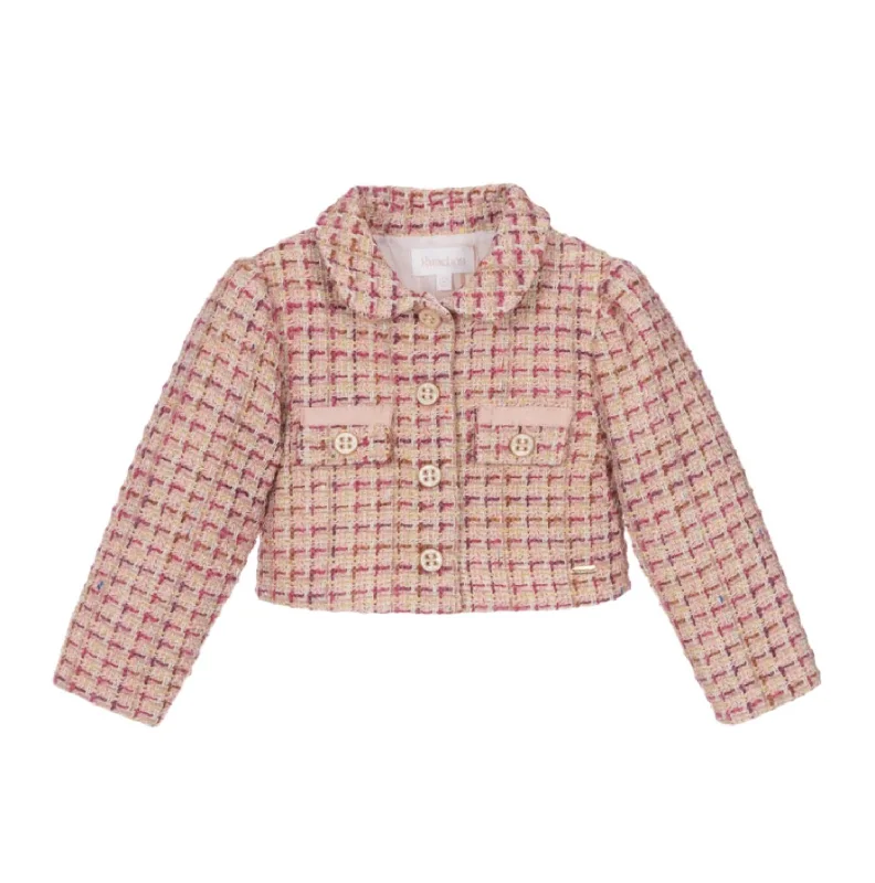 Girls Woven Coat Jacket In Pink