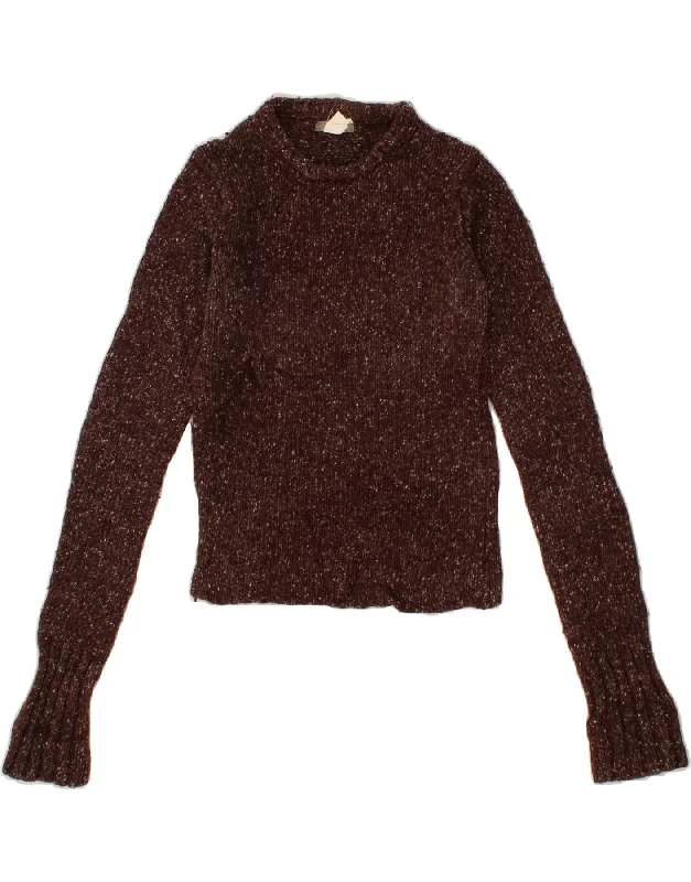 J. CREW Womens Boat Neck Jumper Sweater UK 6 XS Brown Wool