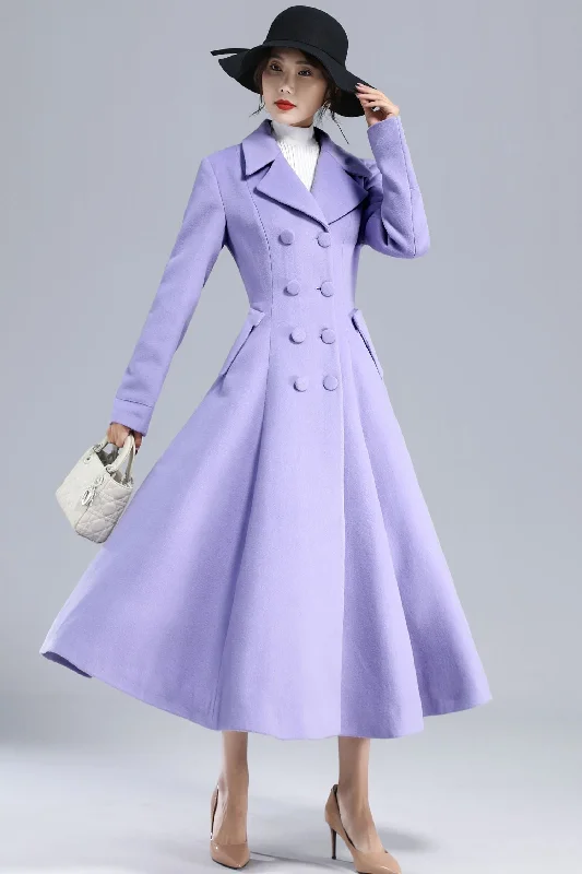 Vintage Inspired Purple Long Wool Princess Coat 3232