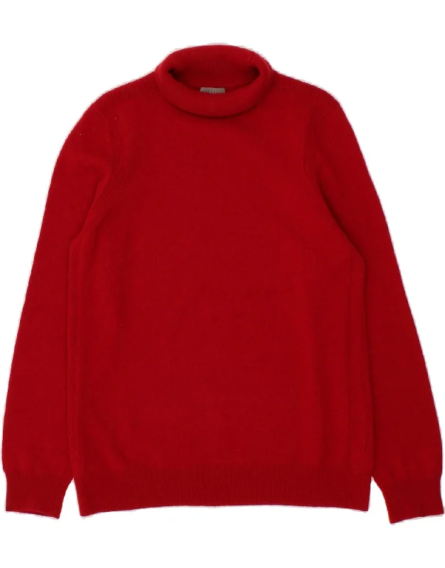 JAEGER Womens Roll Neck Jumper Sweater UK 14 Medium Red Wool