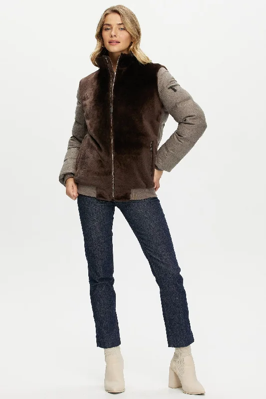 Select Shearling Lamb Jacket with Loro Piana Cashmere & Wool Down Sleeves and Back