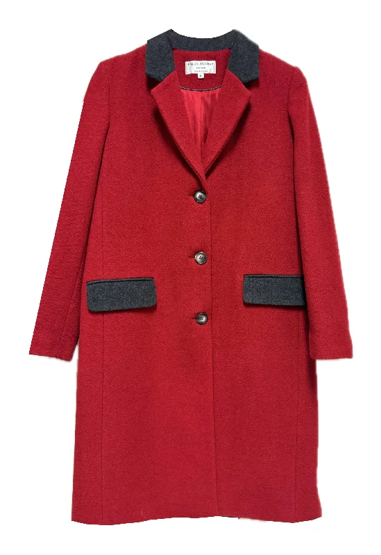 Nika Wool-Blend Coat with Contrast Detail - size 10