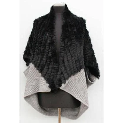 Knitted Cocoon With Rex- Black/Grey