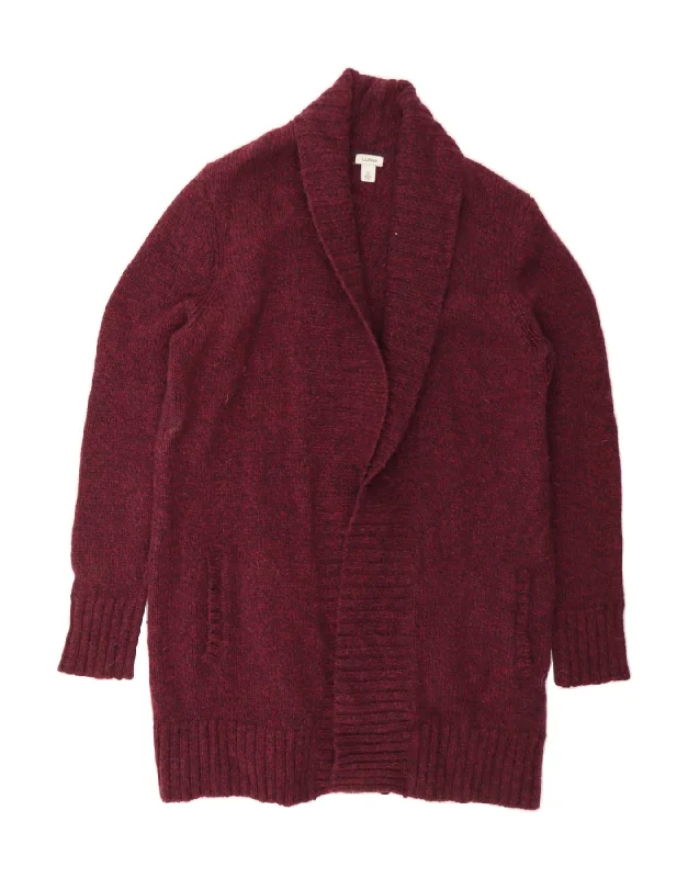 L.L.BEAN Womens Longline Cardigan Sweater UK 18 XL Burgundy Flecked