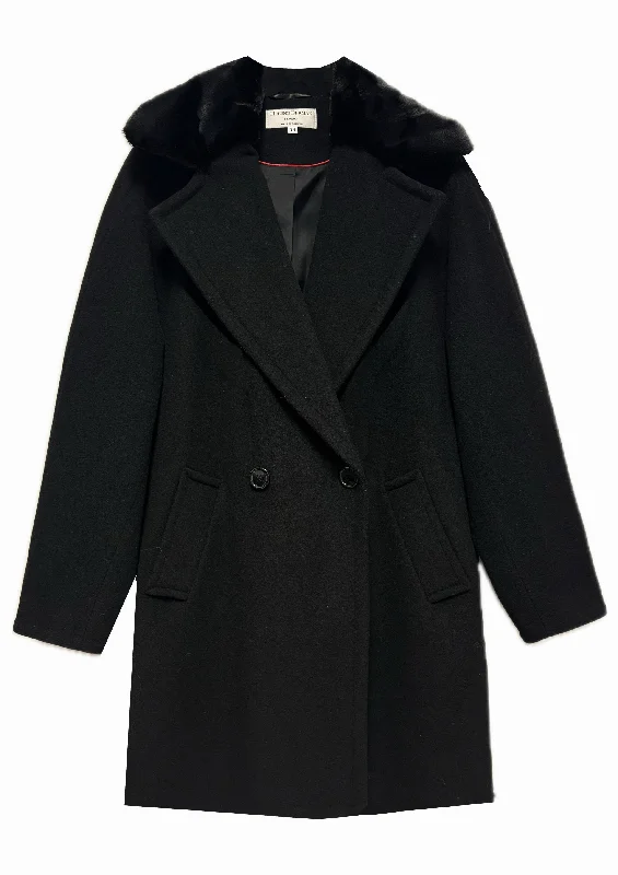 Betsy Wool-Blend Coat with Faux Fur Collar Detail - sizes 14, 16