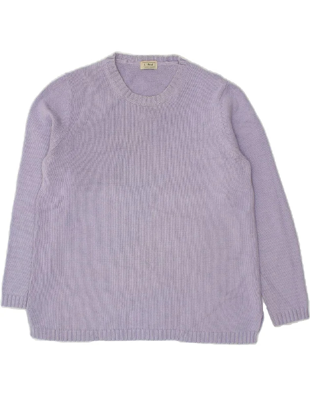 L.L.BEAN Womens Crew Neck Jumper Sweater UK 14 Large Purple